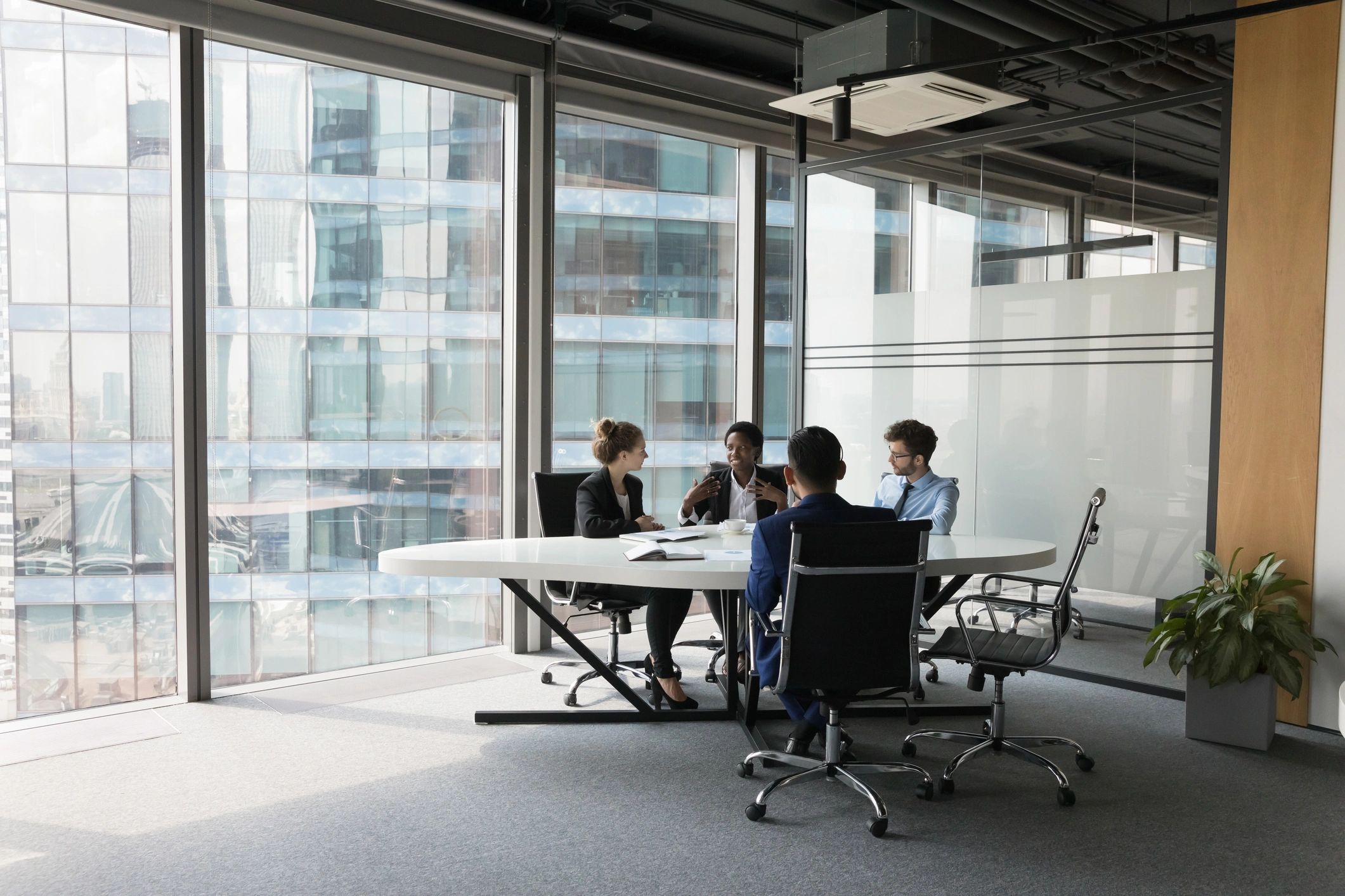 Professional consulting discussion in a conference room