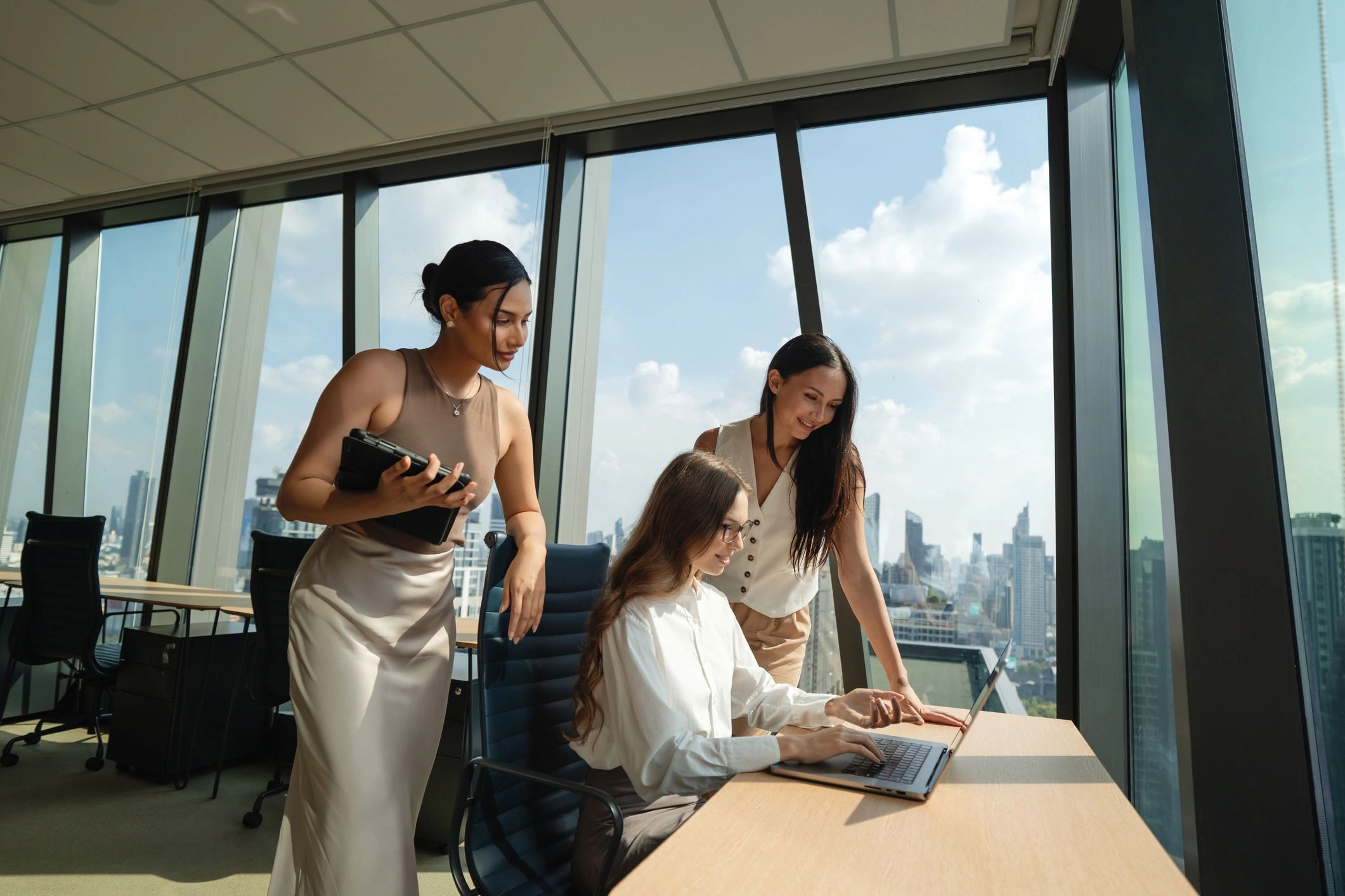 Accounting professionals collaborating in an office