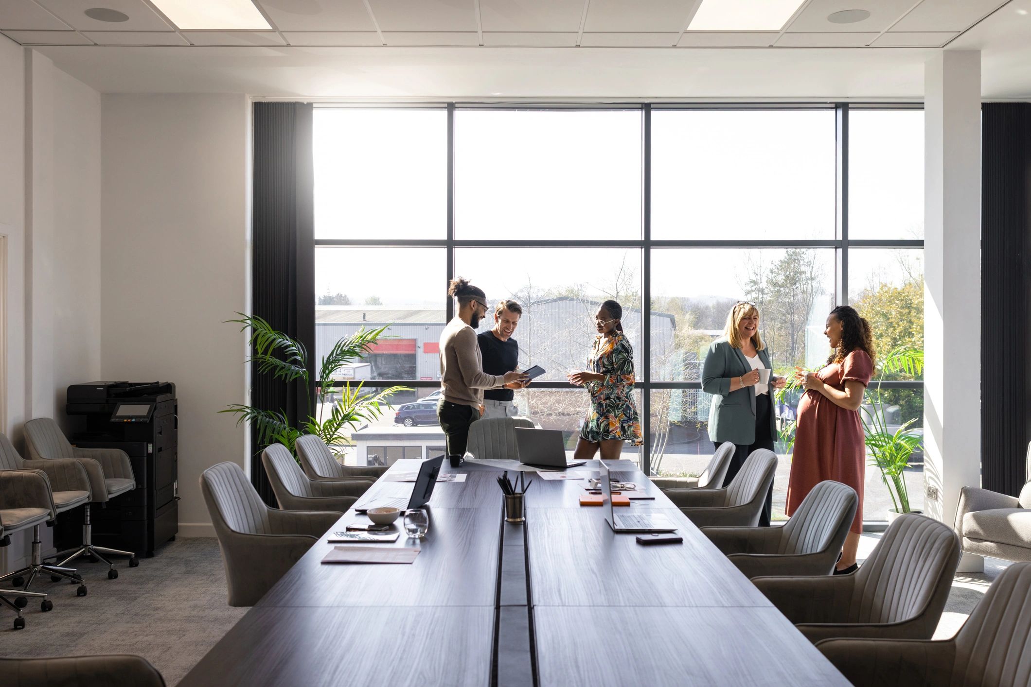 Business professionals collaborating